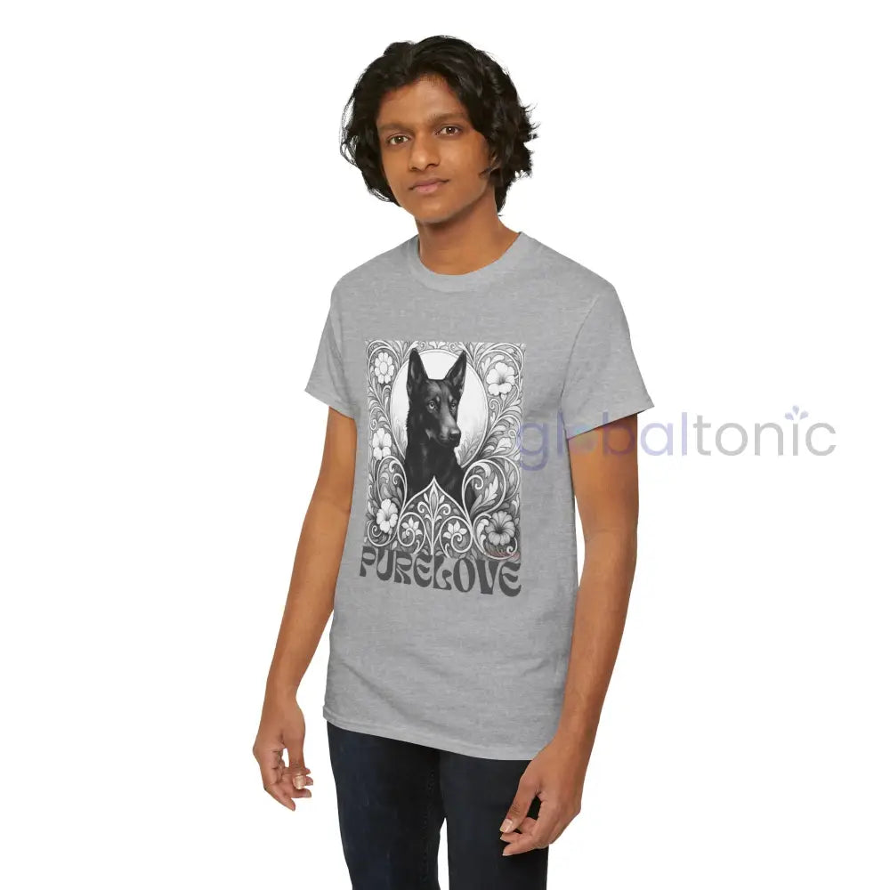 Black Kelpie Vintage Unisex Cotton Tee for Dog Lovers (Black & White) T-Shirt