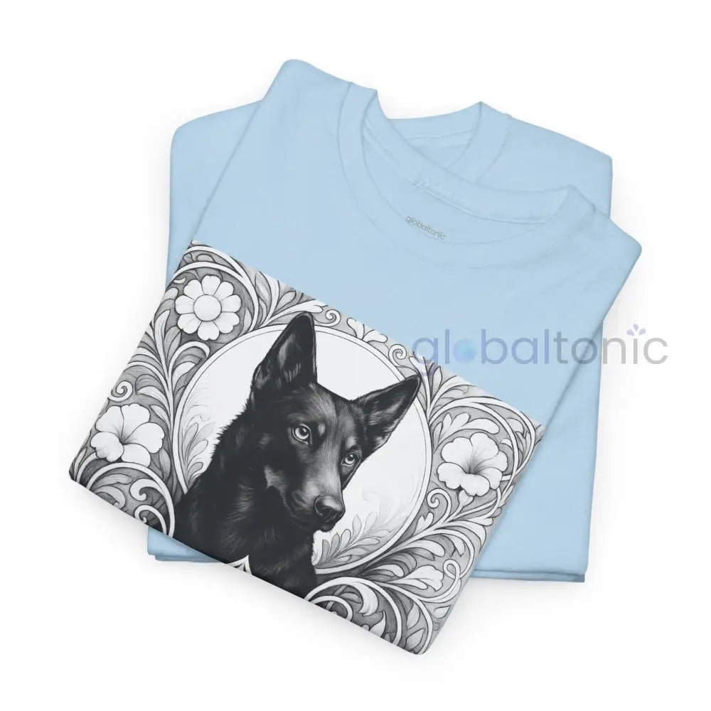 Black Kelpie Vintage Unisex Cotton Tee for Dog Lovers (Black & White) T-Shirt