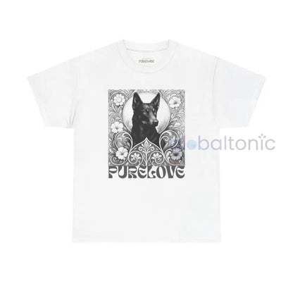 Black Kelpie Vintage Unisex Cotton Tee for Dog Lovers (Black & White) T-Shirt