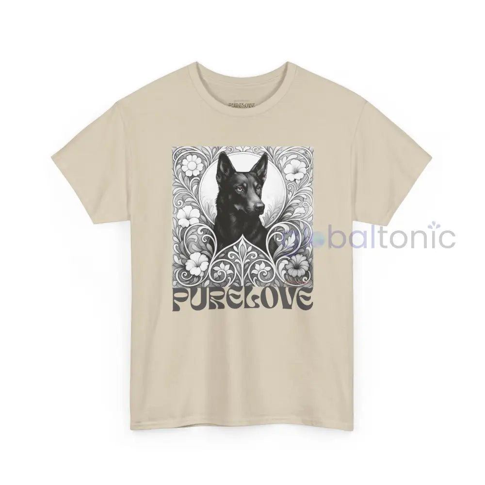 Black Kelpie Vintage Unisex Cotton Tee for Dog Lovers (Black & White) T-Shirt