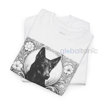 Black Kelpie Vintage Unisex Cotton Tee for Dog Lovers (Black & White) T-Shirt