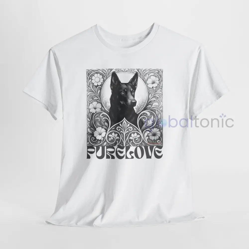 Black Kelpie Vintage Unisex Cotton Tee for Dog Lovers (Black & White) T-Shirt