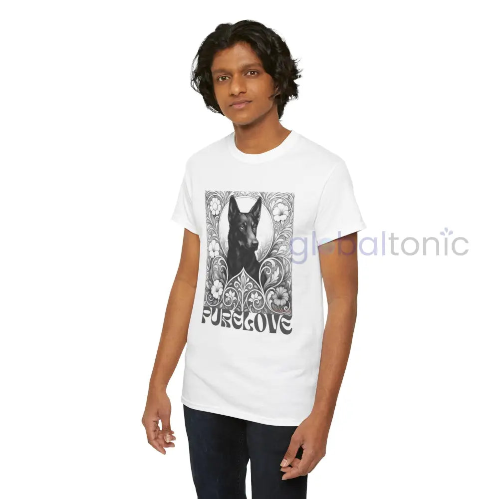 Black Kelpie Vintage Unisex Cotton Tee for Dog Lovers (Black & White) T-Shirt