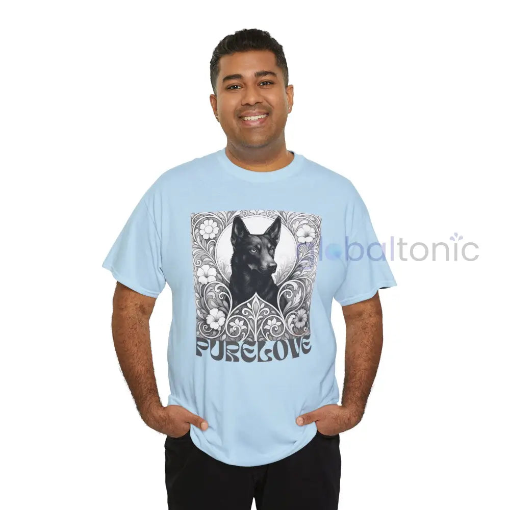 Black Kelpie Vintage Unisex Cotton Tee for Dog Lovers (Black & White) T-Shirt