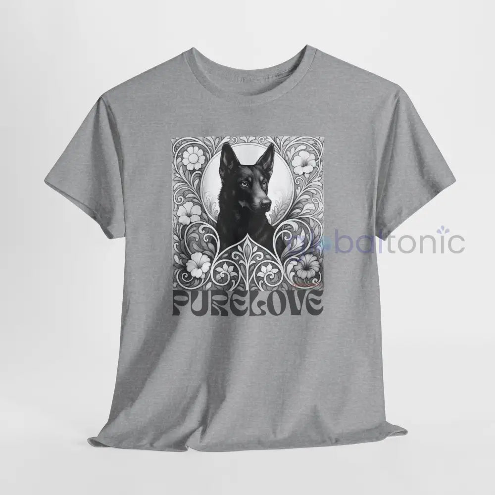 Black Kelpie Vintage Unisex Cotton Tee for Dog Lovers (Black & White) T-Shirt