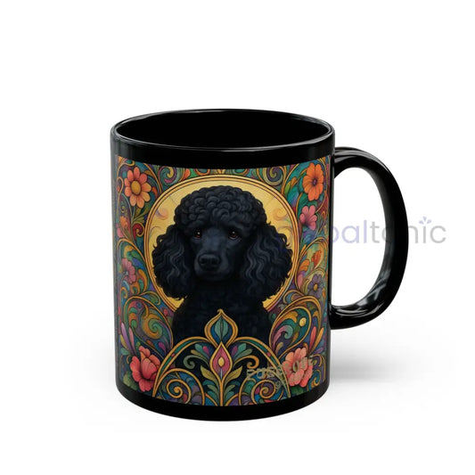 Black Poodle Dog Lover Black Mug – Vintage Pet Themed Cup for Gifts & Home Decor 11oz Mug
