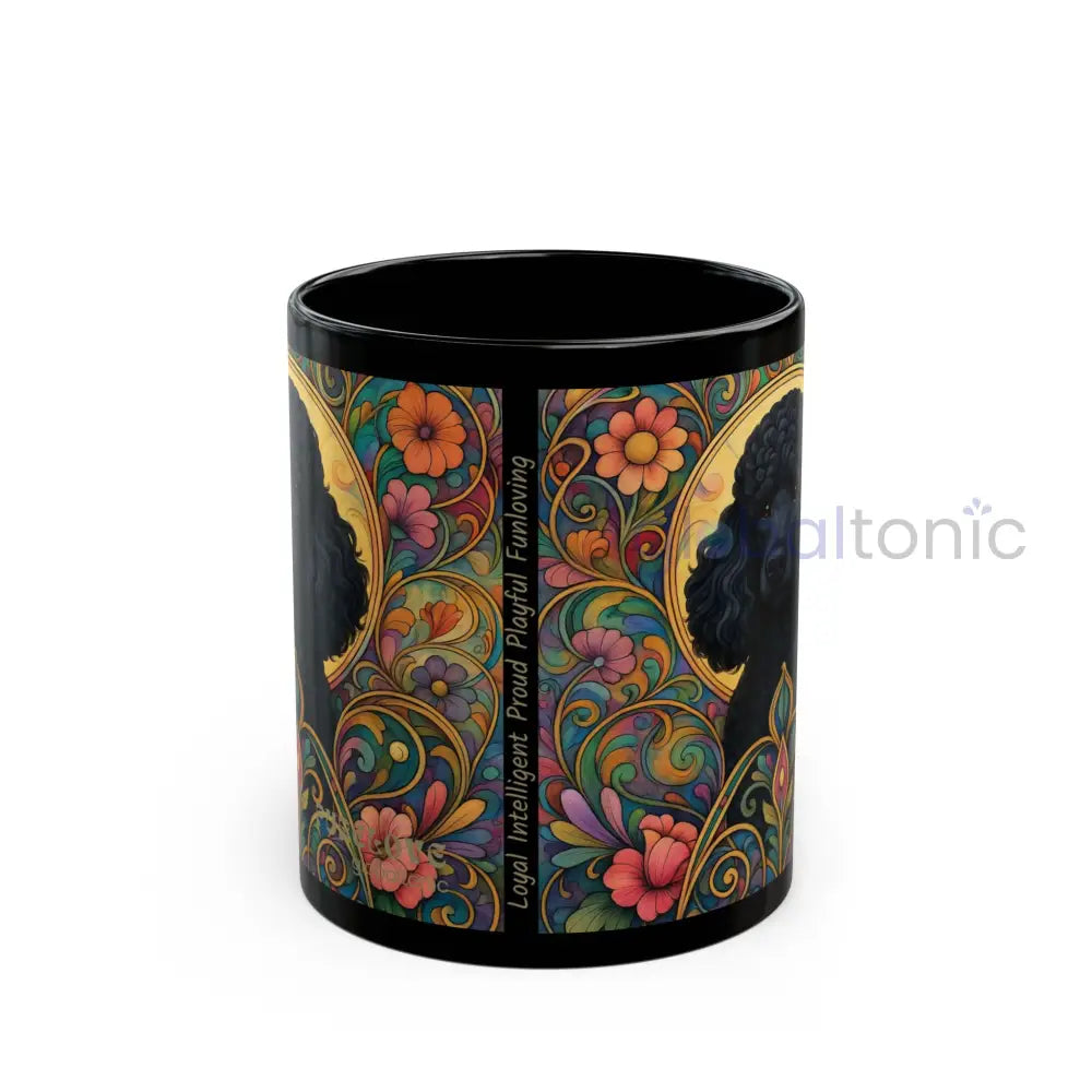 Black Poodle Dog Lover Black Mug – Vintage Pet Themed Cup for Gifts & Home Decor Mug