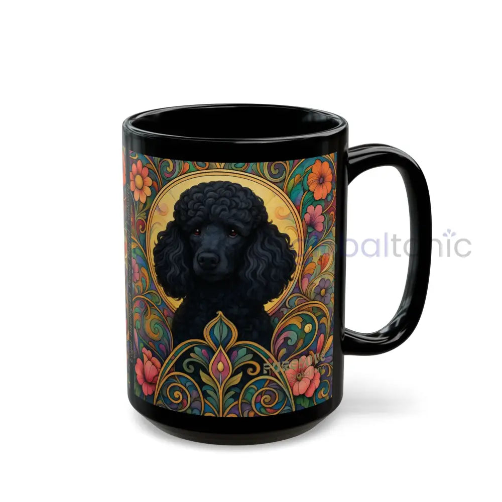 Black Poodle Dog Lover Black Mug – Vintage Pet Themed Cup for Gifts & Home Decor Mug