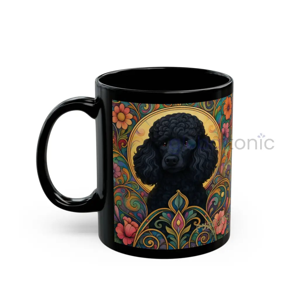 Black Poodle Dog Lover Black Mug – Vintage Pet Themed Cup for Gifts & Home Decor Mug