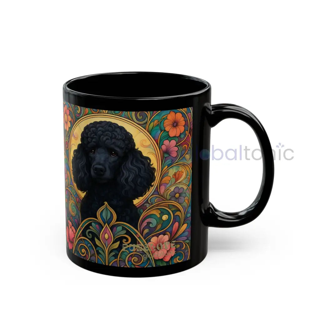 Black Poodle Dog Lover Black Mug – Vintage Pet Themed Cup for Gifts & Home Decor Mug