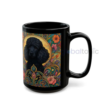 Black Poodle Dog Lover Black Mug – Vintage Pet Themed Cup for Gifts & Home Decor Mug