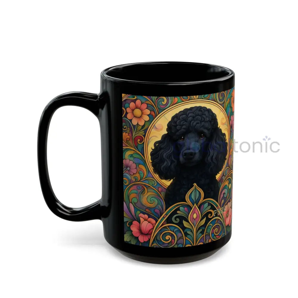 Black Poodle Dog Lover Black Mug – Vintage Pet Themed Cup for Gifts & Home Decor Mug