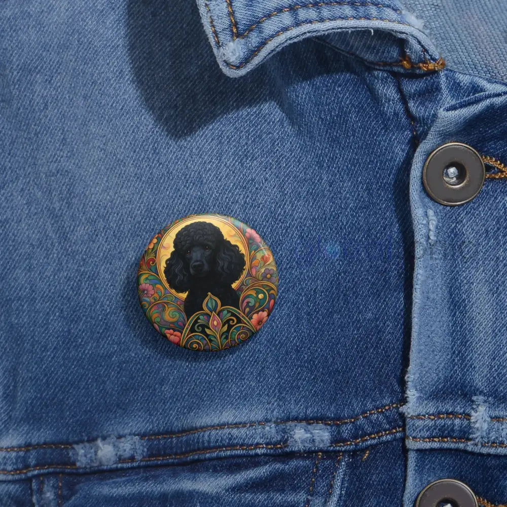Black Poodle Dog Pin Button - Vintage Design Gift for Dog Lovers & Pet Owners Accessories