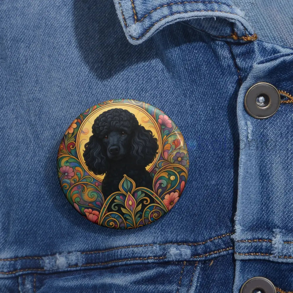 Black Poodle Dog Pin Button - Vintage Design Gift for Dog Lovers & Pet Owners Accessories