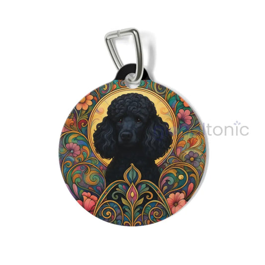 Black Poodle Dog Tag - Vintage Design Gift for Dog Lovers & Pet Owners 1’’ Pets