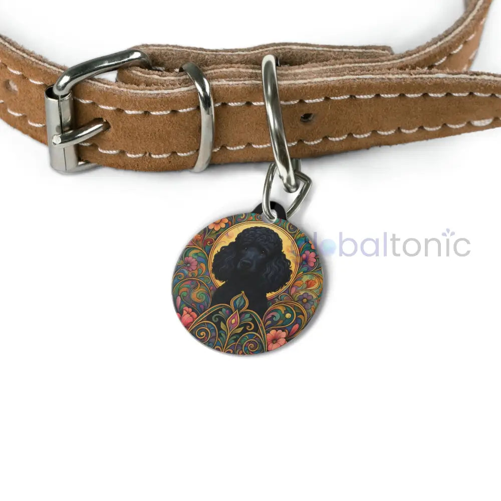 Black Poodle Dog Tag - Vintage Design Gift for Dog Lovers & Pet Owners 1’’ Pets