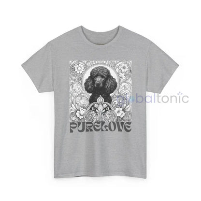 Black Poodle Vintage Unisex Cotton Tee for Dog Lovers (Black & White) T-Shirt