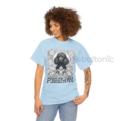 Black Poodle Vintage Unisex Cotton Tee for Dog Lovers (Black & White) T-Shirt