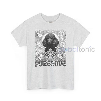 Black Poodle Vintage Unisex Cotton Tee for Dog Lovers (Black & White) T-Shirt