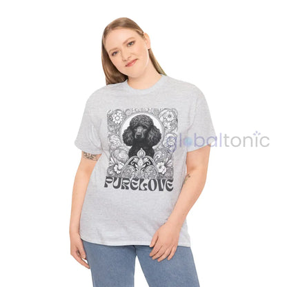 Black Poodle Vintage Unisex Cotton Tee for Dog Lovers (Black & White) T-Shirt