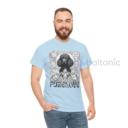 Black Poodle Vintage Unisex Cotton Tee for Dog Lovers (Black & White) T-Shirt