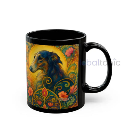 Borzoi Dog Lover Black Mug – Vintage Pet Themed Cup for Gifts & Home Decor Mug