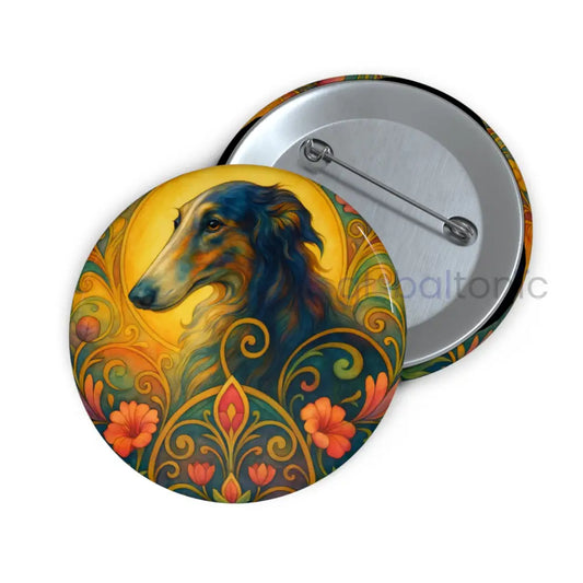 Borzoi Dog Pin Button - Vintage Design Gift for Dog Lovers & Pet Owners 2.25’’ Accessories