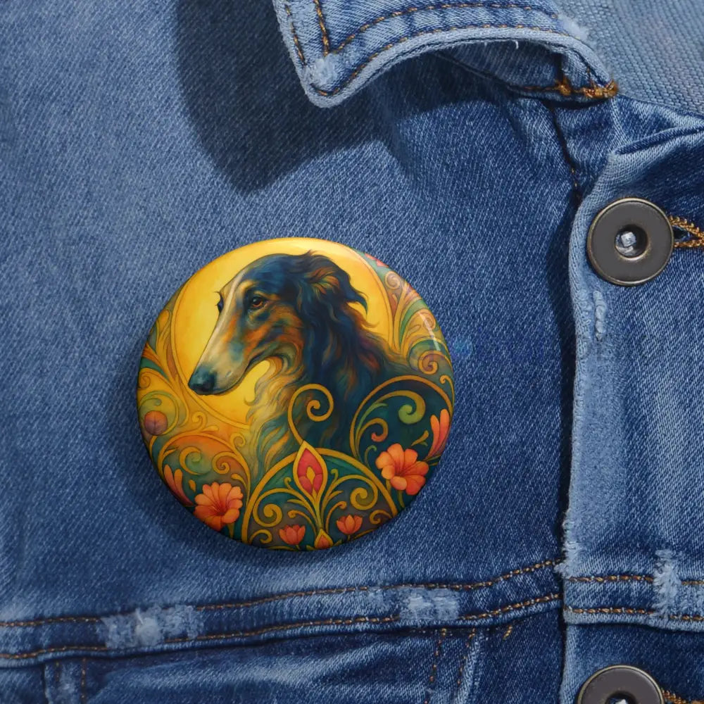 Borzoi Dog Pin Button - Vintage Design Gift for Dog Lovers & Pet Owners Accessories