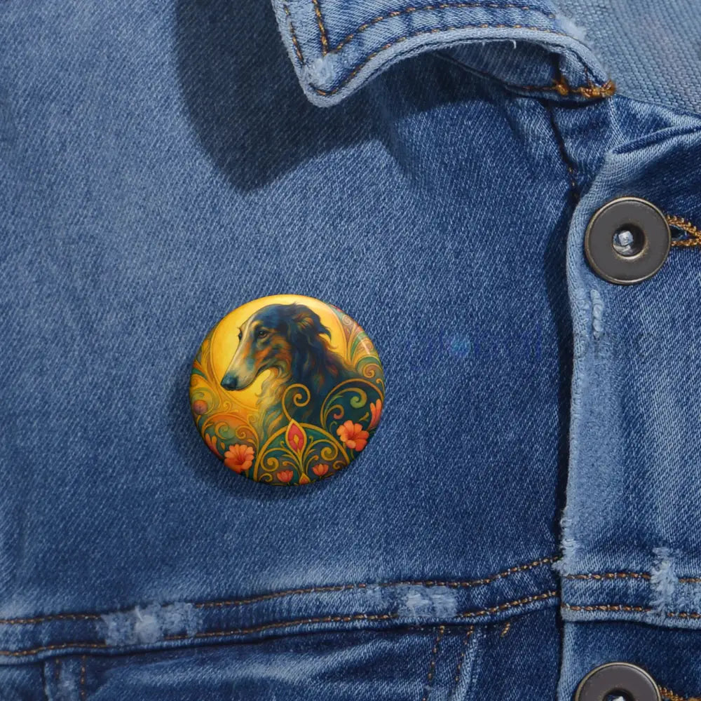 Borzoi Dog Pin Button - Vintage Design Gift for Dog Lovers & Pet Owners Accessories