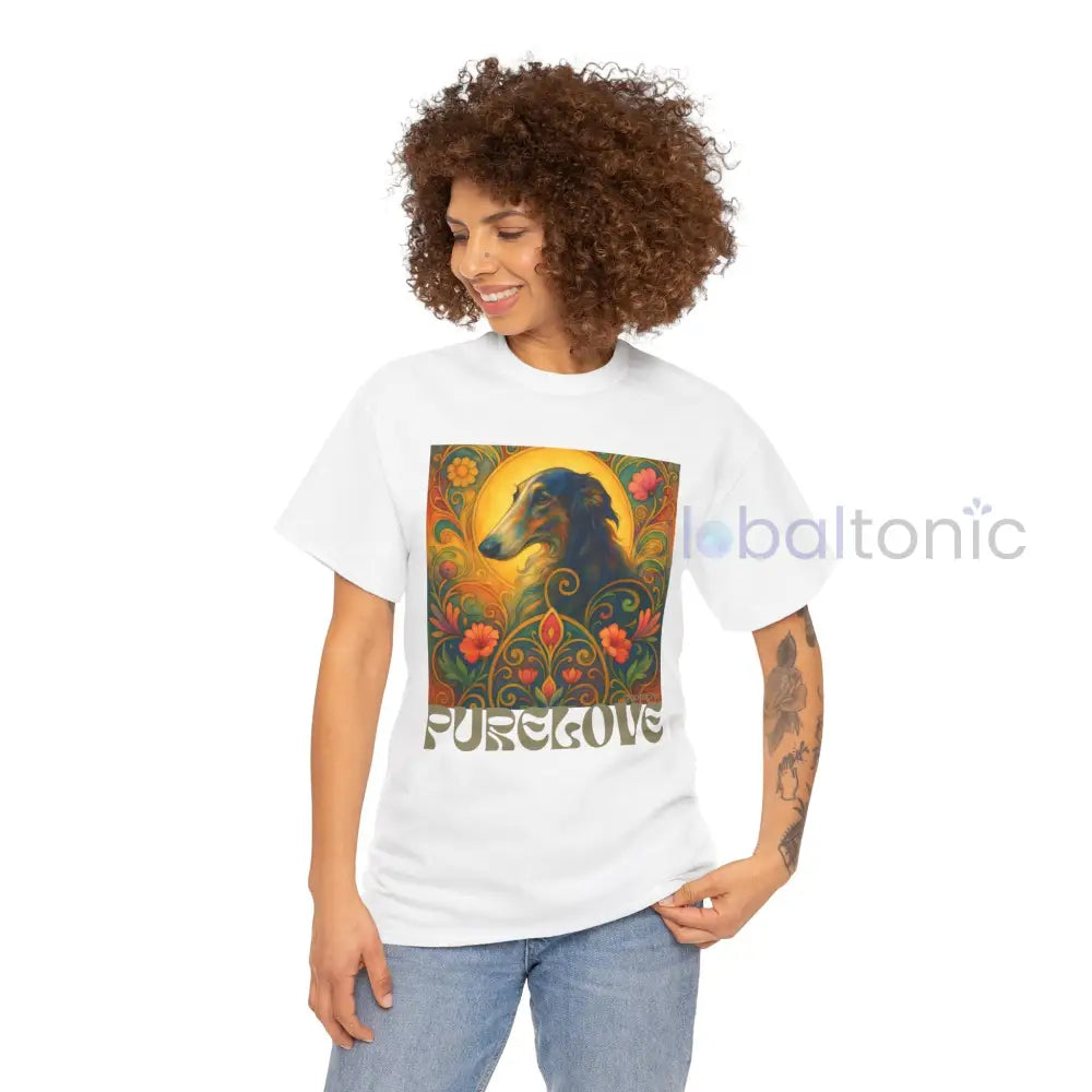 Borzoi Vintage Graphic T-Shirt – Unisex Cotton Tee for Dog Lovers T-Shirt