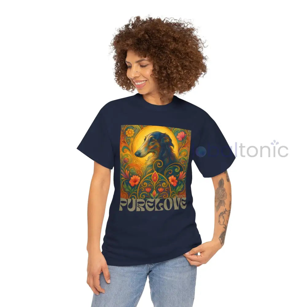 Borzoi Vintage Graphic T-Shirt – Unisex Cotton Tee for Dog Lovers T-Shirt