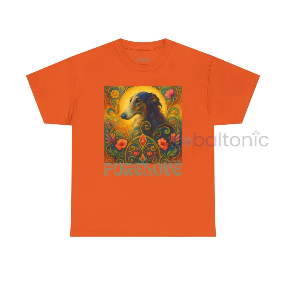 Borzoi Vintage Graphic T-Shirt – Unisex Cotton Tee for Dog Lovers Orange / S T-Shirt