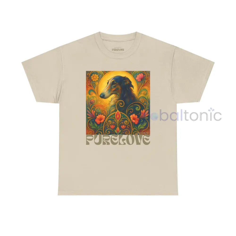 Borzoi Vintage Graphic T-Shirt – Unisex Cotton Tee for Dog Lovers Sand / S T-Shirt