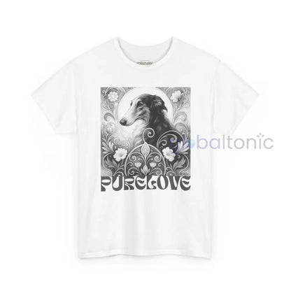 Borzoi Vintage Unisex Cotton Tee for Dog Lovers (Black & White) White / S T-Shirt