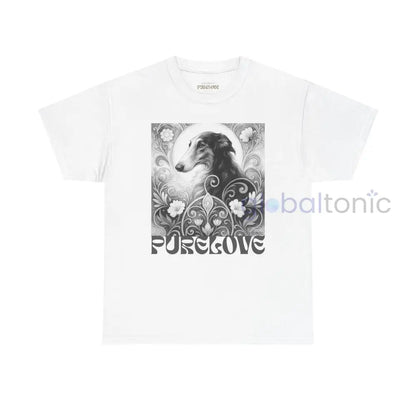 Borzoi Vintage Unisex Cotton Tee for Dog Lovers (Black & White) T-Shirt