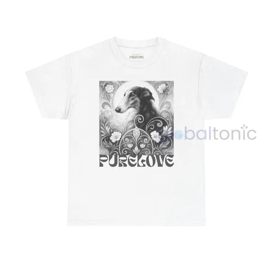 Borzoi Vintage Unisex Cotton Tee for Dog Lovers (Black & White) T-Shirt