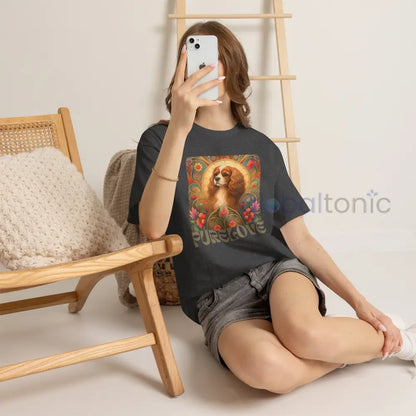 Cavalier King Charles Spaniel Vintage Graphic T-shirt - Unisex Cotton Tee for Dog Lovers - Dark Heather / S - T-Shirt