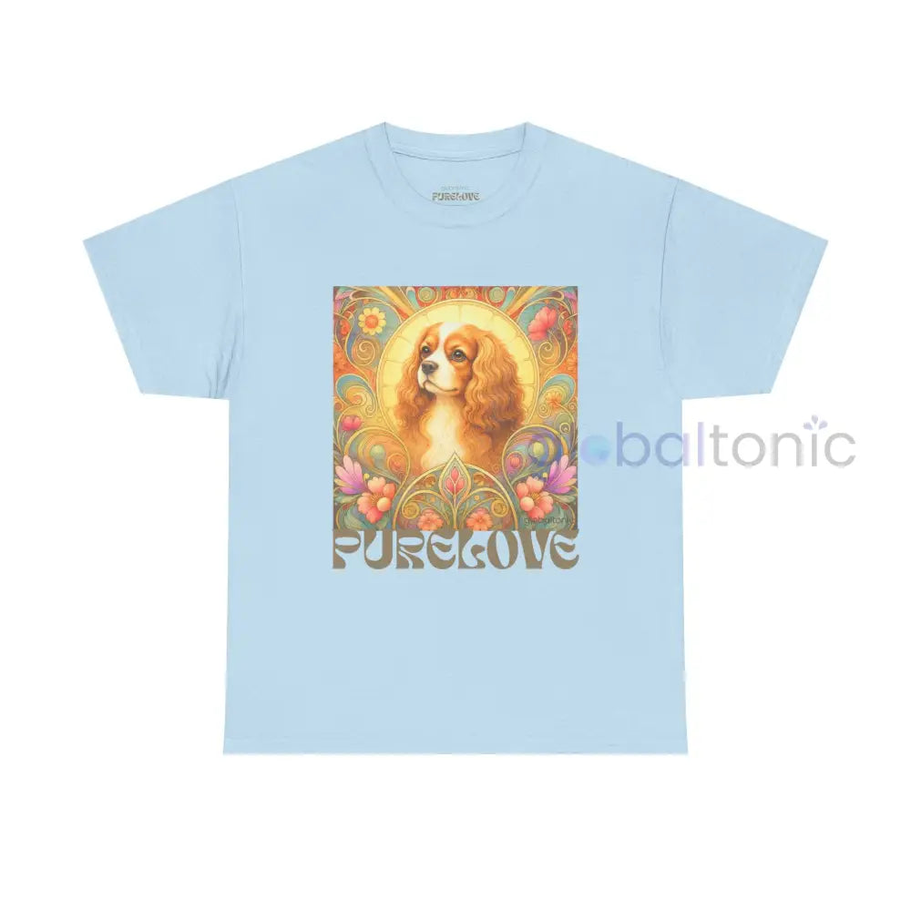 Cavalier King Charles Spaniel Vintage Graphic T-shirt - Unisex Cotton Tee for Dog Lovers - Light Blue / S - T-Shirt