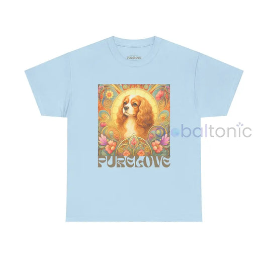 Cavalier King Charles Spaniel Vintage Graphic T-shirt - Unisex Cotton Tee for Dog Lovers - Light Blue / S - T-Shirt