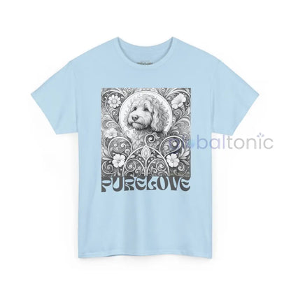 Cavapoo (Cavoodle) Vintage Unisex Cotton Tee for Dog Lovers (Black & White) T-Shirt