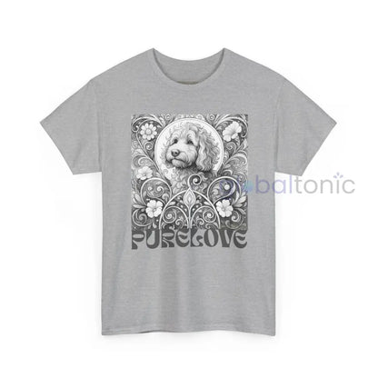 Cavapoo (Cavoodle) Vintage Unisex Cotton Tee for Dog Lovers (Black & White) T-Shirt