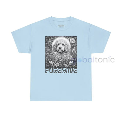 Cockapoo (Spoodle) Vintage Unisex Cotton Tee for Dog Lovers (Black & White) Light Blue / S T-Shirt