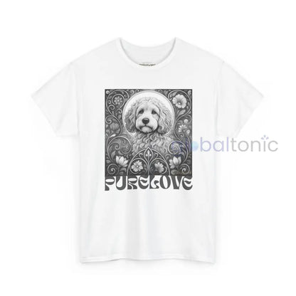 Cockapoo (Spoodle) Vintage Unisex Cotton Tee for Dog Lovers (Black & White) White / S T-Shirt