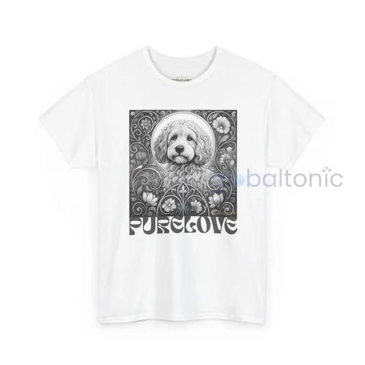 Cockapoo (Spoodle) Vintage Unisex Cotton Tee for Dog Lovers (Black & White) White / S T-Shirt