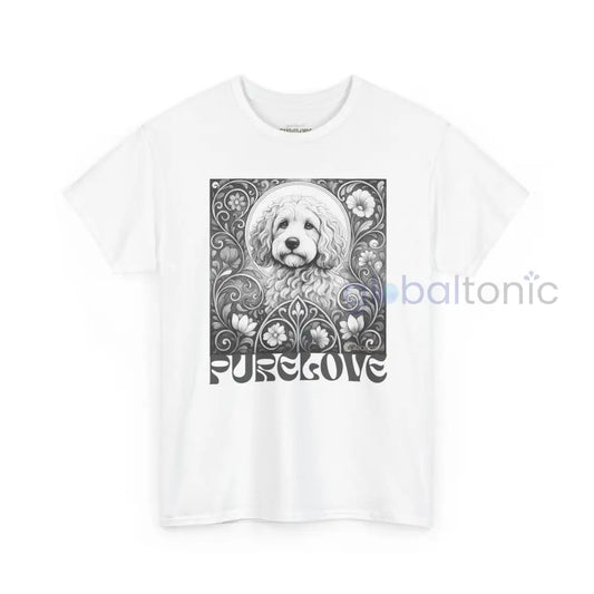 Cockapoo (Spoodle) Vintage Unisex Cotton Tee for Dog Lovers (Black & White) White / S T-Shirt