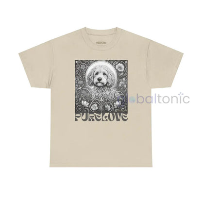 Cockapoo (Spoodle) Vintage Unisex Cotton Tee for Dog Lovers (Black & White) Sand / S T-Shirt