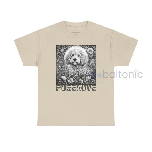 Cockapoo (Spoodle) Vintage Unisex Cotton Tee for Dog Lovers (Black & White) Sand / S T-Shirt
