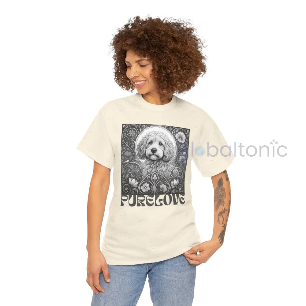 Cockapoo (Spoodle) Vintage Unisex Cotton Tee for Dog Lovers (Black & White) T-Shirt