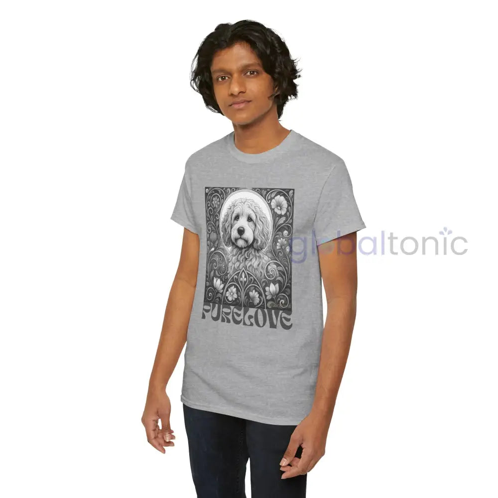 Cockapoo (Spoodle) Vintage Unisex Cotton Tee for Dog Lovers (Black & White) T-Shirt