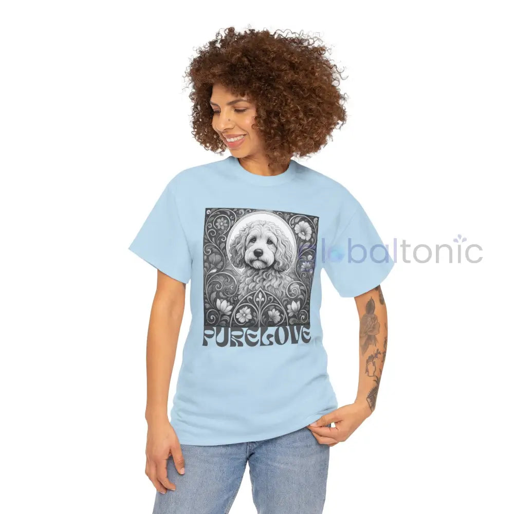 Cockapoo (Spoodle) Vintage Unisex Cotton Tee for Dog Lovers (Black & White) T-Shirt